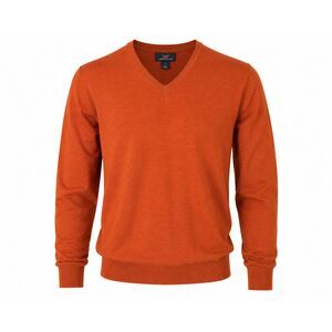 Brooks Brothers 346 Orange Merino Wool V-Neck Sweater Large